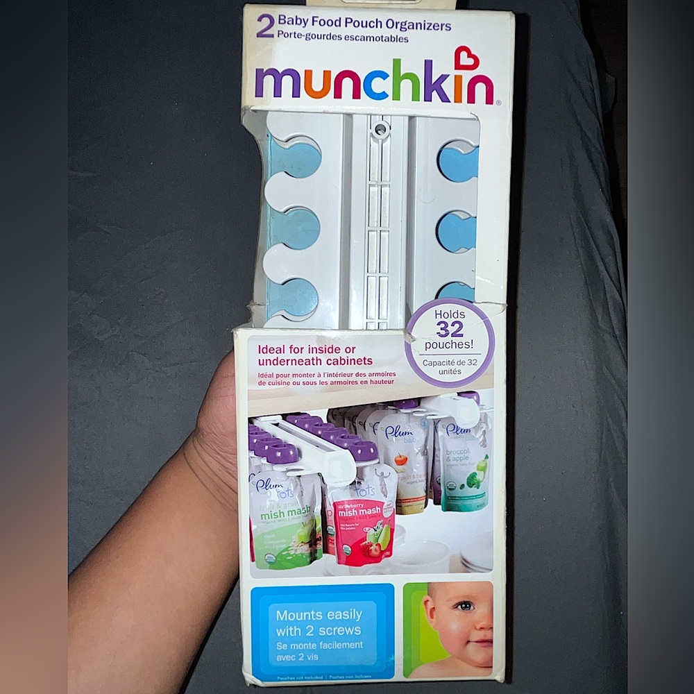 Munchkin Baby Food Pouch Organizers Holder Sliding Cabinet Shelf Rack 2 Pack